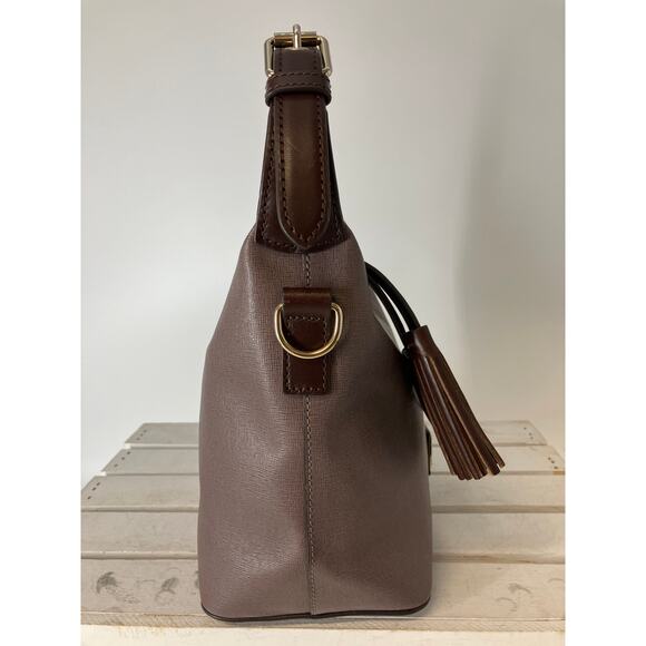 DOONEY & BOURKE MEDIUM CROSSGRAIN LEATHER SHOULDER BAG - Picture 2 of 15